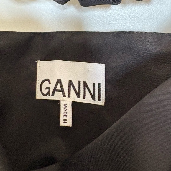 GANNI Nylon Mini Dress Ruched Straps Size 38 - Picture 7 of 8